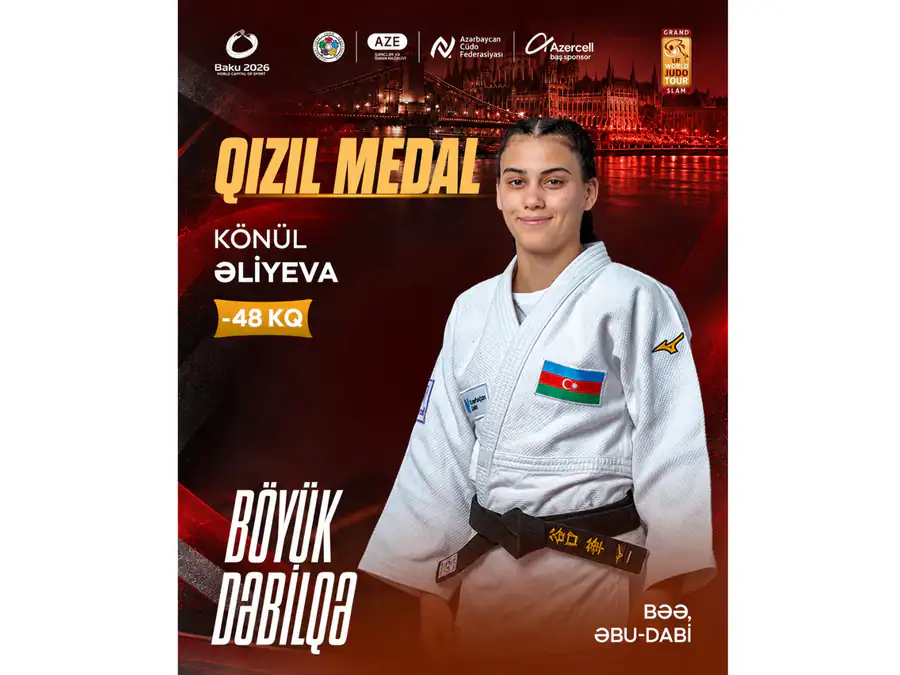 Azərbaycanlı qadın cüdoçu Əbu-Dabidəki Böyük Dəbilqədə qızıl medal qazanıb