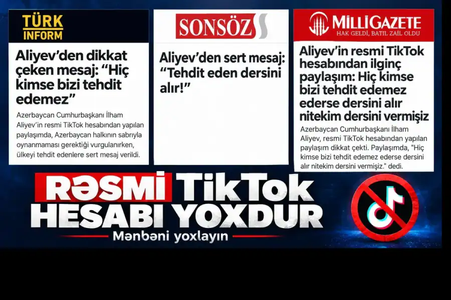 Türkiyə mediasına TikTok montajı ilə bağlı məsuliyyət çağırışı edilib
